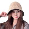 Autumn and Winter Fisherman Hat for Women Japanese Style Literary Knitted Woolen Hat for Women Korean Style Student Warm and Versatile Bucket Hat