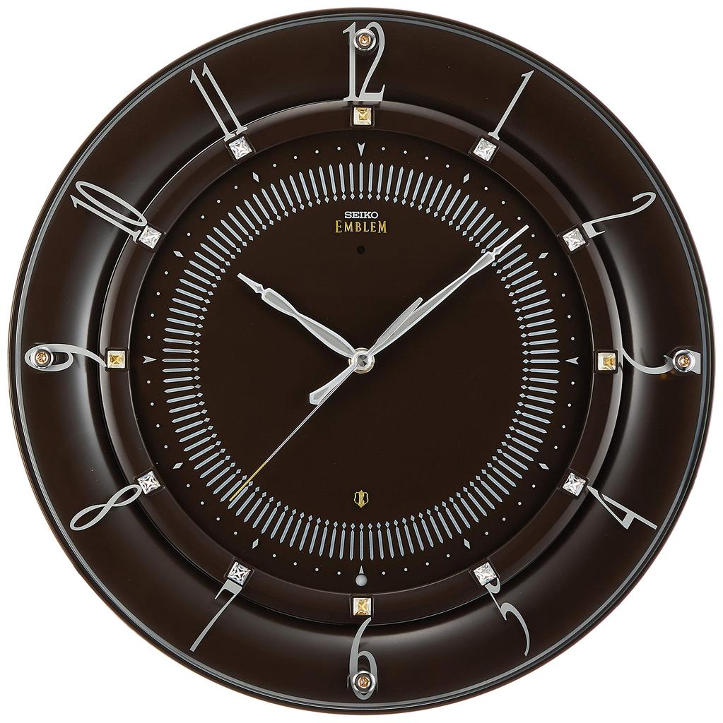 Seiko Clock Wall Clock Dark Brown Diameter 330 X 46mm Radio Analog SEIKO EMBLEM HS559B