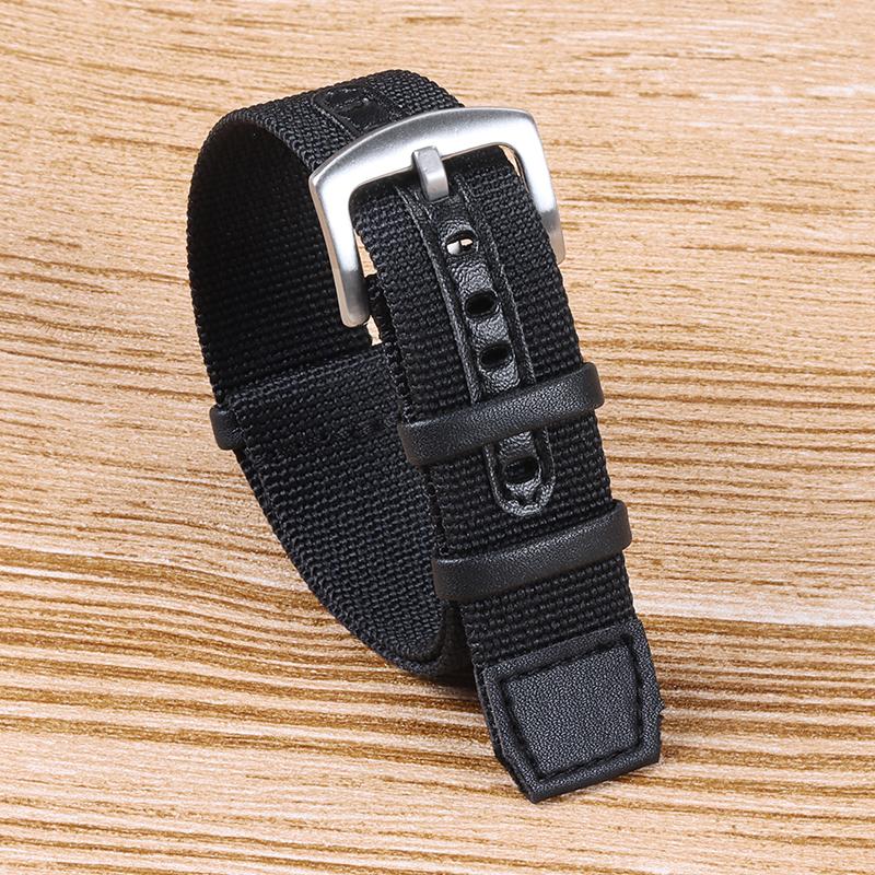Bracelet de montre en Nylon Cuir 20mm 22mm Vintage Kaki Field Watch Band Vert Noir Gris Toile Tissée Bracelet Homme Sport Extérieur
