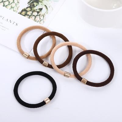 Thickened Threaded Gold Buckle Leather Band High Elasticity and DurabilityHair Tie Ponytail Hair Tie Head Tie