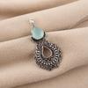Aqua Chalcedony Gemstone 925 Sterling Silver Jewelry Partywear Pendant 1.8" For Women CP-45-20