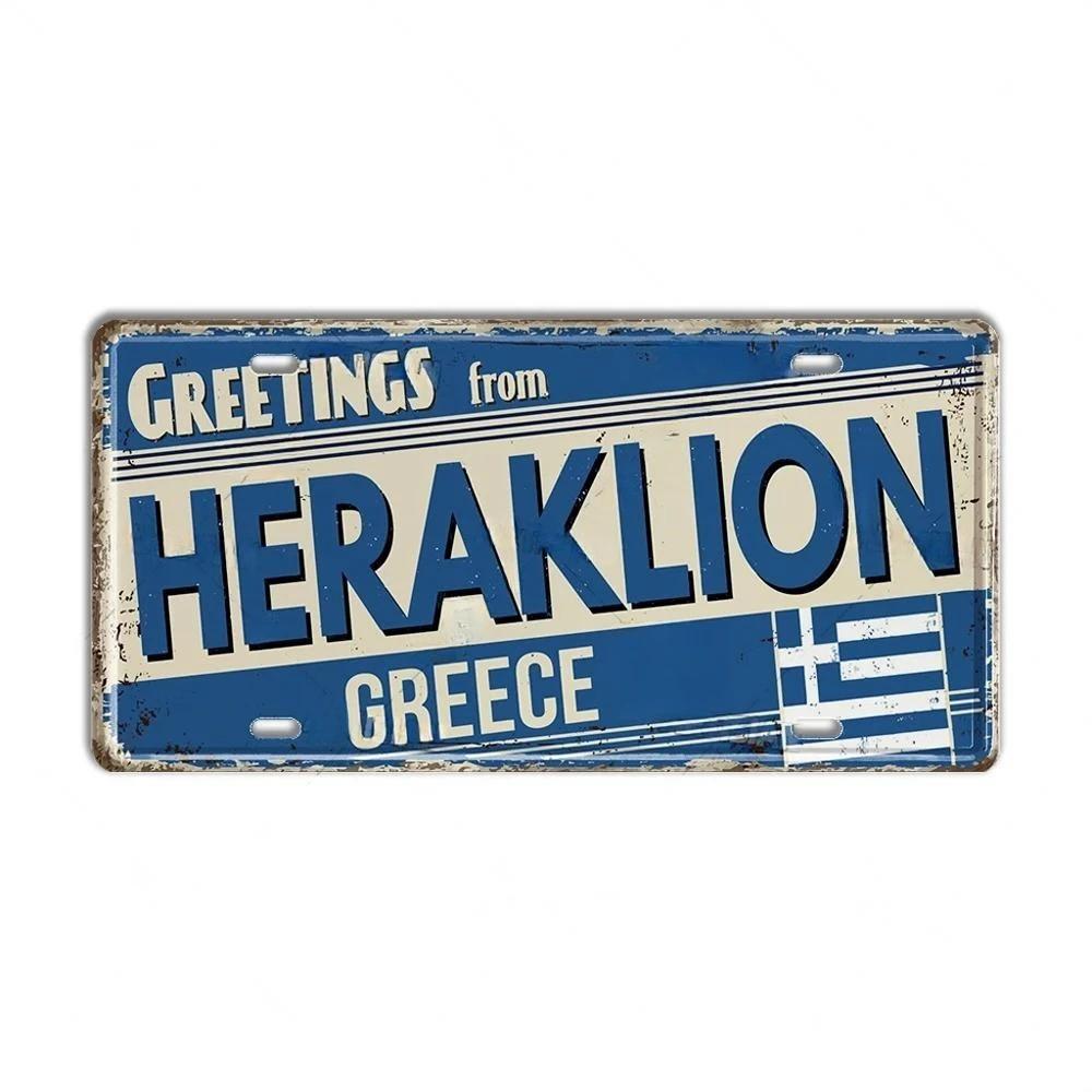 Vintage Griekenland Kenteken LandmarkBlikbord Stad Staat Metalen Plaque Garage Keuken Huis Bar Pub Club Hotel Cafe Wanddecoratie