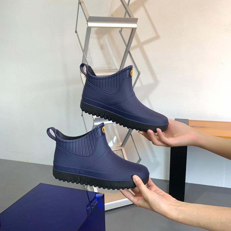 

Модные непромокаемые туфли, женские трендовые короткие туфли для воды, всесезонная рабочая обувь для улицы, автомойка, низкие водонепроницаемые нескользящие резиновые сапоги 41