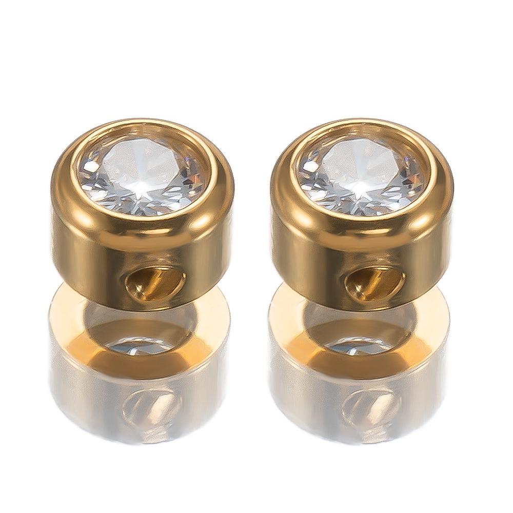 10pcs Stainless Steel Glass Charms Jewelry Making 6mm Colorful Glass Bead Pendants with Hole for DIY Necklace Bracelet Earrings