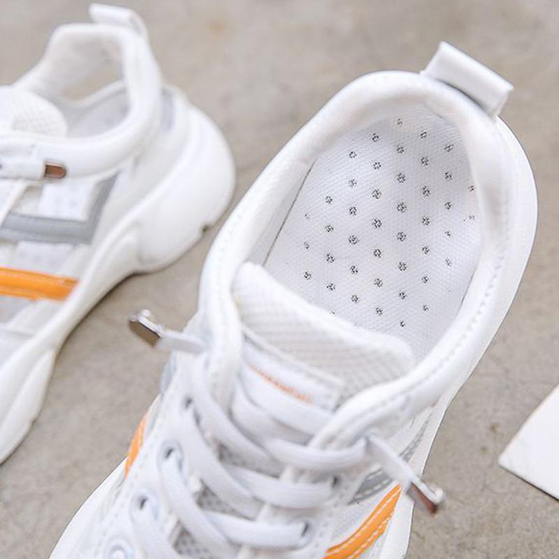 Prodyšná síťovina Malé bílé boty Dámské Letní Tenké Dírkované Sportovní Ležérní Boty Sandály