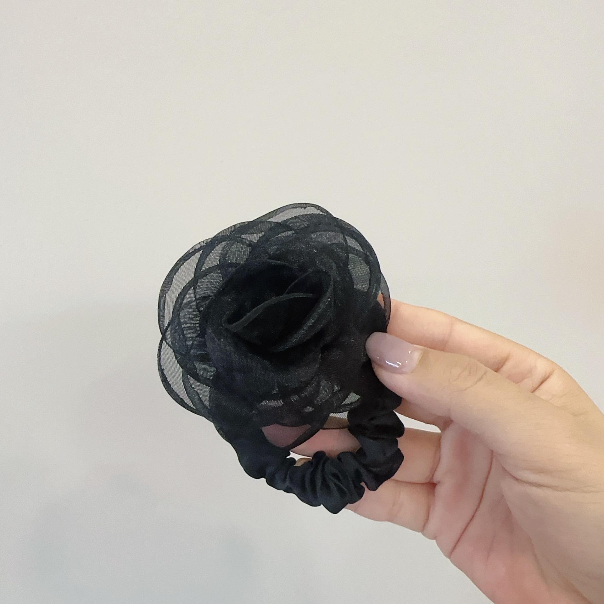 

Spring Festival Summer Tea Flowers Organza Headband Hair Tie Women s Rubber Band High Elasticity Durable