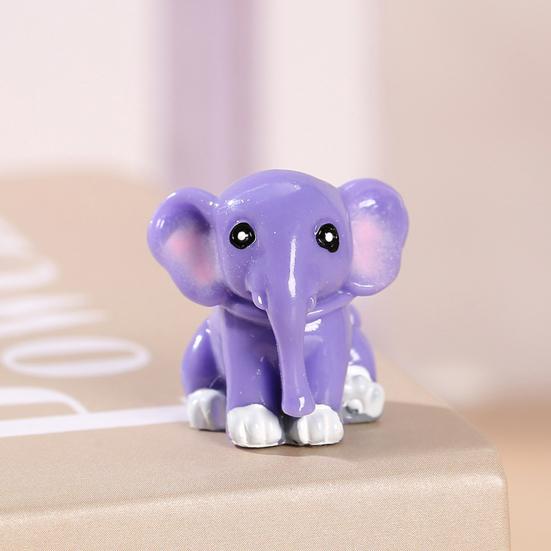 4Pcs with Plant Basket Elephant Miniature Shatterproof Adorable Fairy Garden Ornament