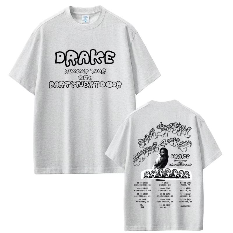 Rapper Drake Europa Tour mit Partynextdoor 2025 T-Shirt SSS4U Some Sexy Songs 4 U T-Shirts Unisex Damen Hip Hop Mode T-Shirts