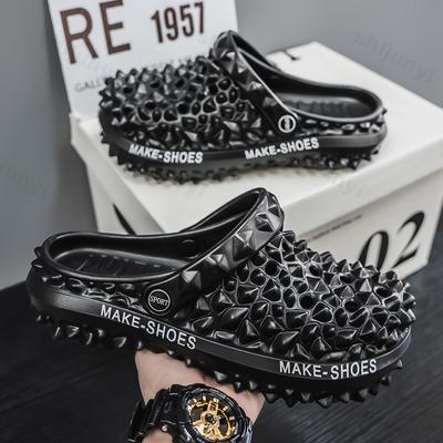Scarpe da Uomo 2025 Estate Fondo Spesso Sandali da Spiaggia Colore Unico Esterno Antiscivolo Pantofole Casual Zoccoli Giardino Pantofole da Uomo