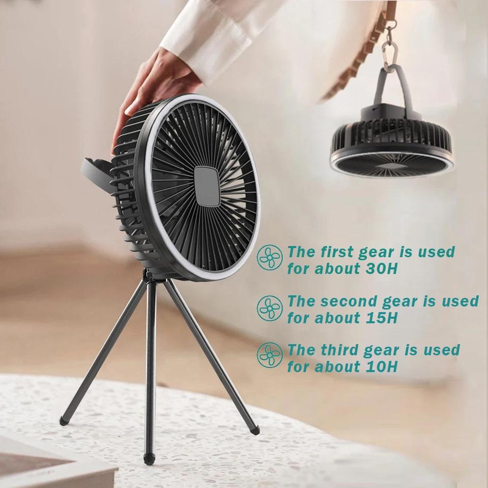 Modern Fan Light Portable And Adjustable Wireless USB Electric Fan Dual Mode Use For Home Office Travel Outdoor Camping