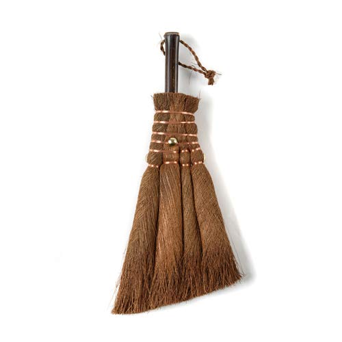 Yamamoto Katsunosuke Shoten 4-Ball Kojin Broom and Dustpan Set (Small) | Palm Broom, Handmade by Craftsmen in Wakayama, Japan, Indoor, Tabletop, Car C