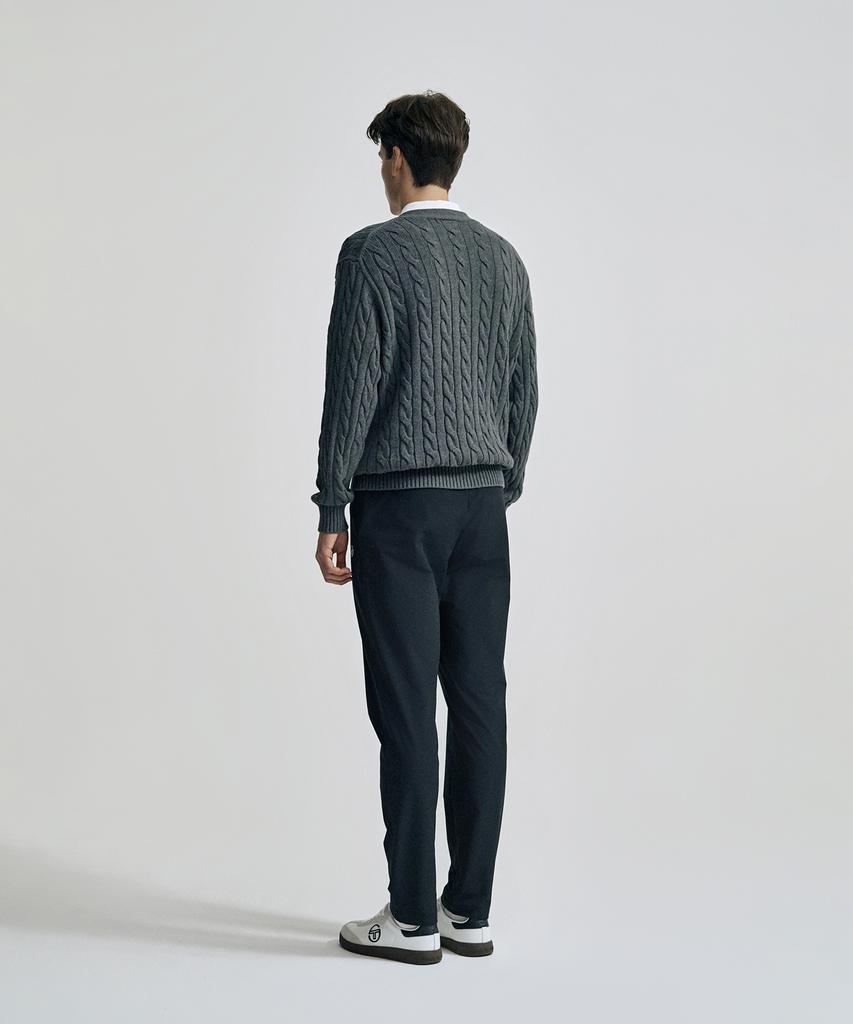 Sergio Tacchini M V-Neck Cable Sweater Cardigan (D.Melange Grey)