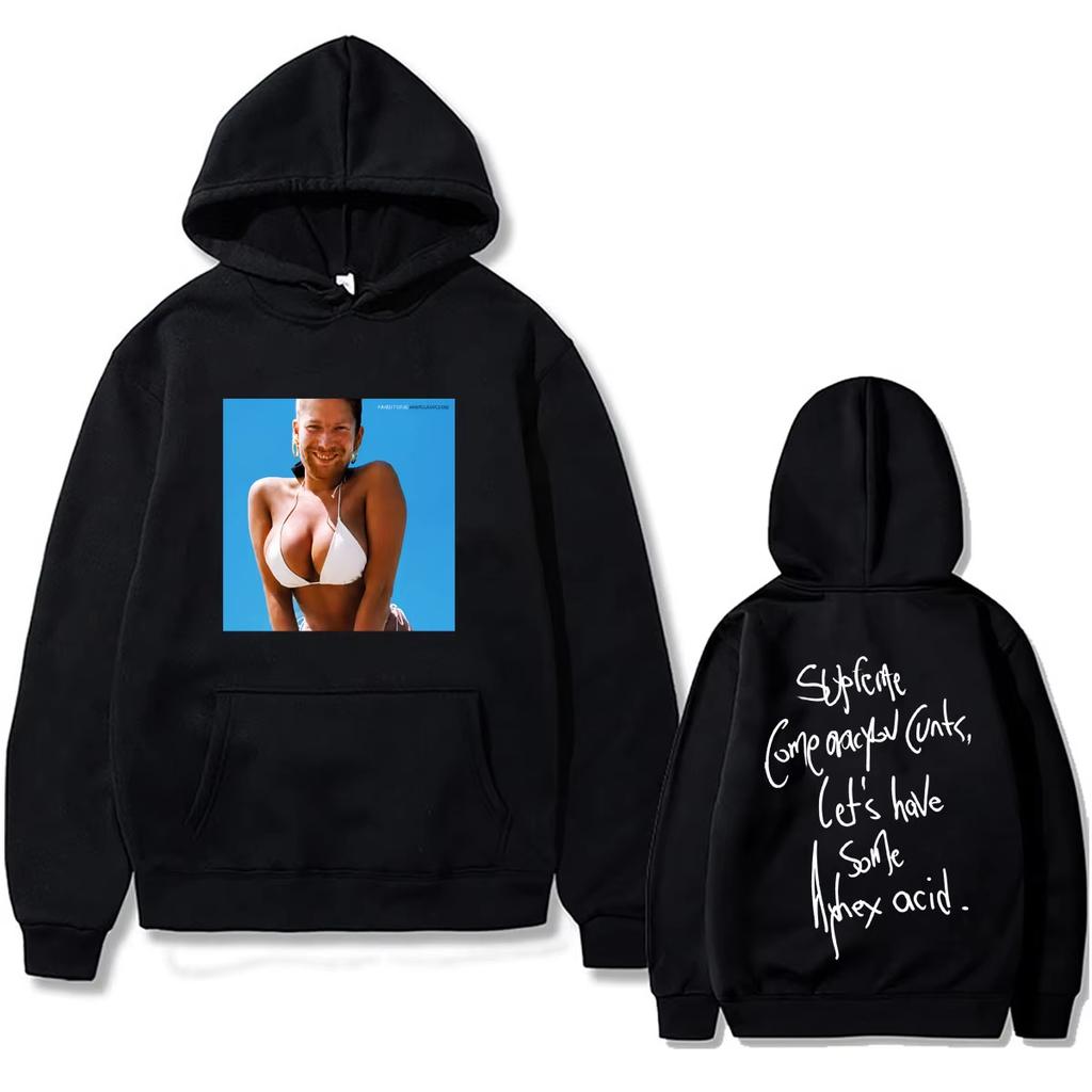 2026 Hot Sale Aphex Twin Album Graphic Hoodie Men Women Fashion Harajuku Hip Hop Casual Sweatshirt Loose Cozy and Versatile