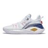 Li Ning CJ-2 Home Court Fabric Synthetic Leather Shock Absorption Non-Slip Wear-Resistant Low-Top Basketball Shoes Men Sneaker White Blue ABAS001-2