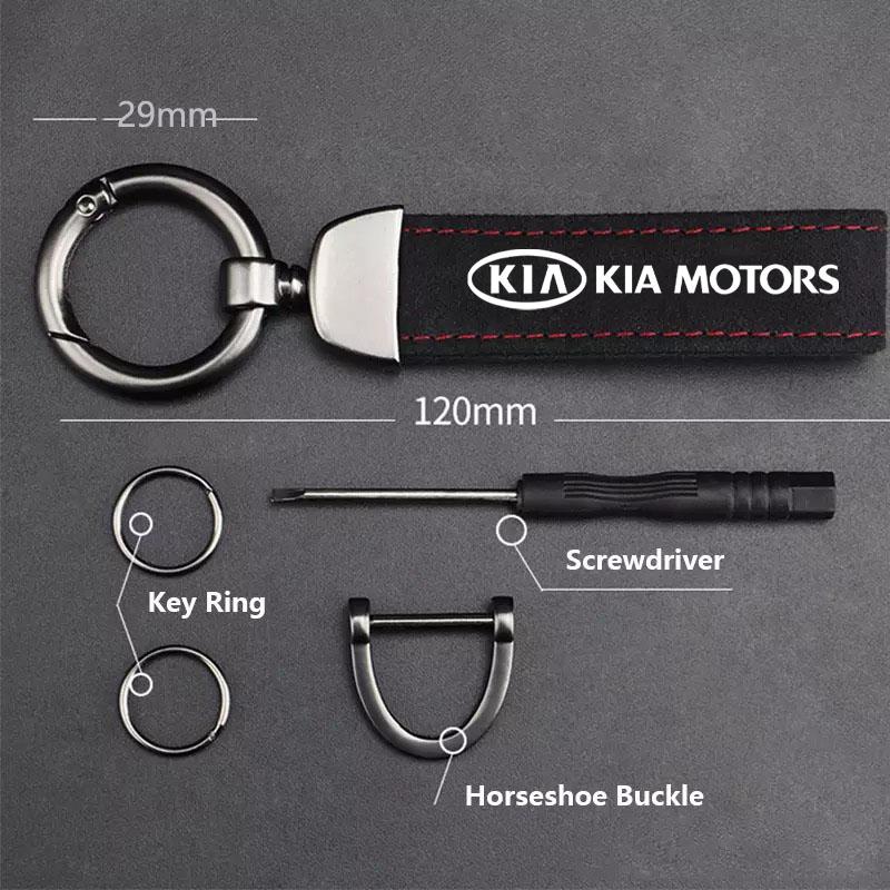 2026 Adesivo Auto Caldo Portachiavi Auto Lusso Uomo Donna Pelle Scamosciata per KIA sportage ceed sorento cerato optima picanto rio soul k3