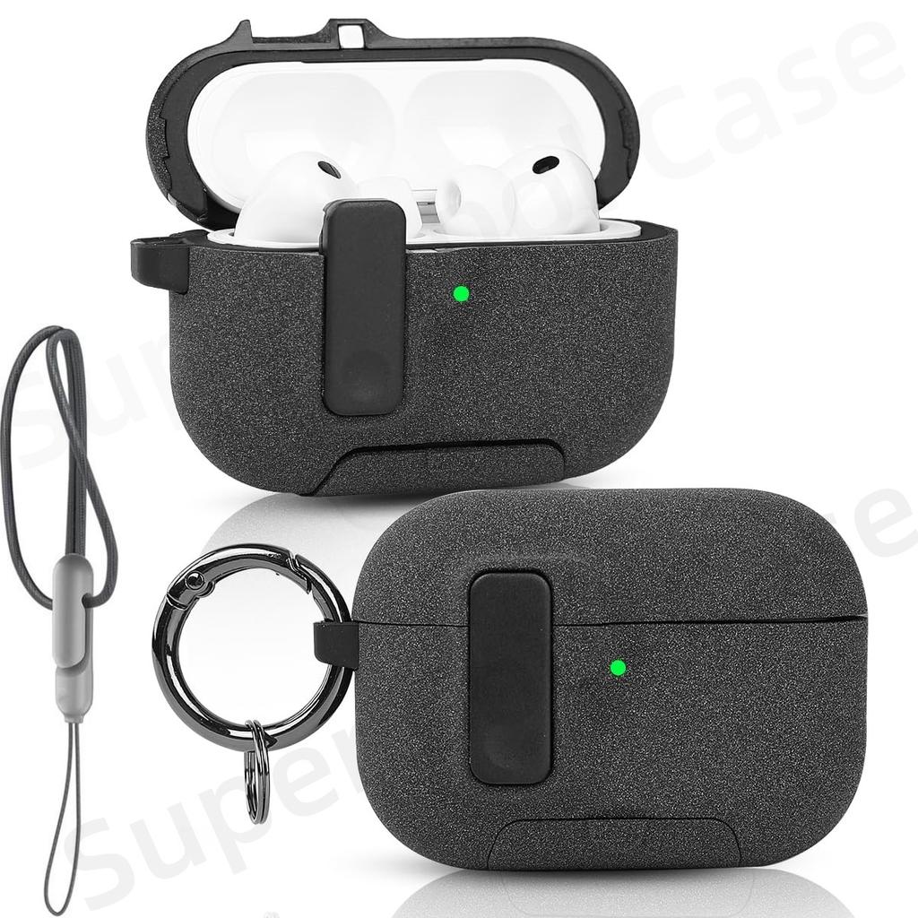 For AirPods Pro 3 Case with Secure Lock For AirPods Pro 3rd Generation Case Protective Cover with Phone Stand For AirPods Pro 3