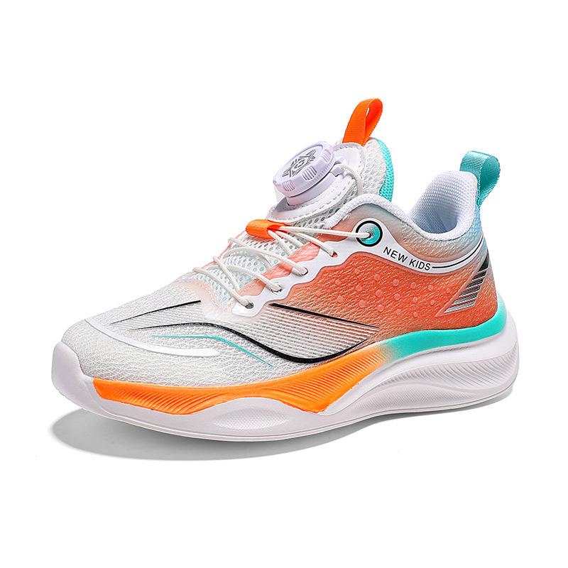 Classmates Boys 7-12 Years Old Breathable Mesh Rotating Buttons Boys Students Lightweight Running Shoes Breathable and Lightweight