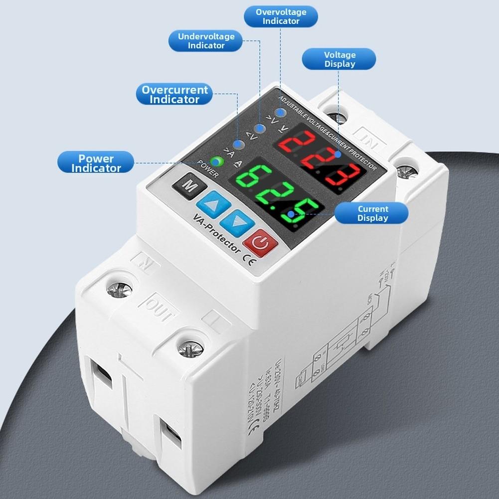 Self Resetting Digital Circuit Breaker 40A 63A with Compact Design and Adjustable Delay for Household Equipment