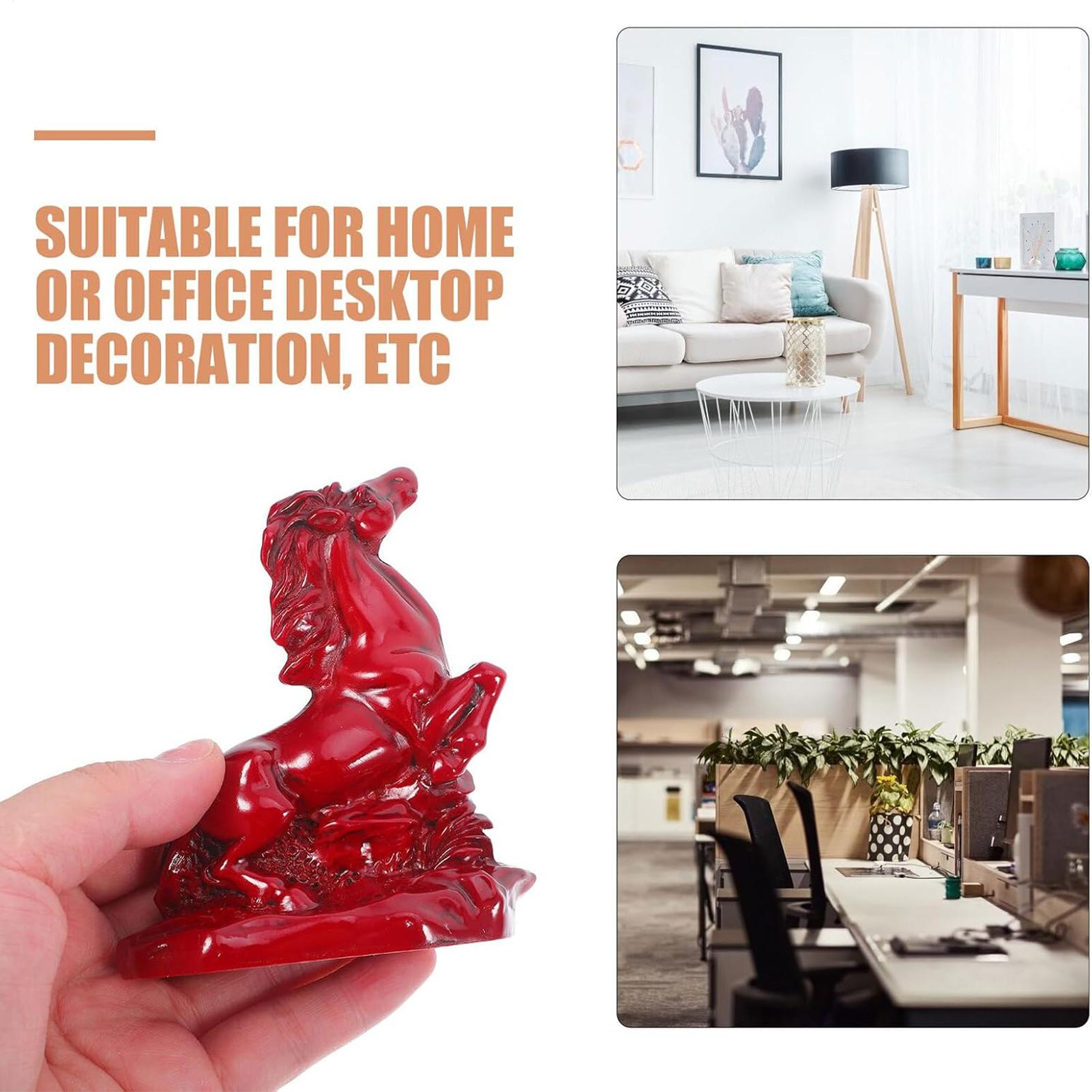

Horse Figurines Home Decor Red Resin Chinese New Year Cultural Ornament Horse Home Decor For Adults Men Women Family Friends China Mainland