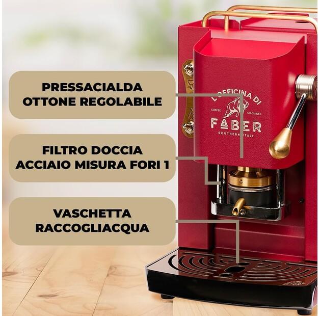 Капсульная кофемашина Faber Pro Deluxe cherry red/gold