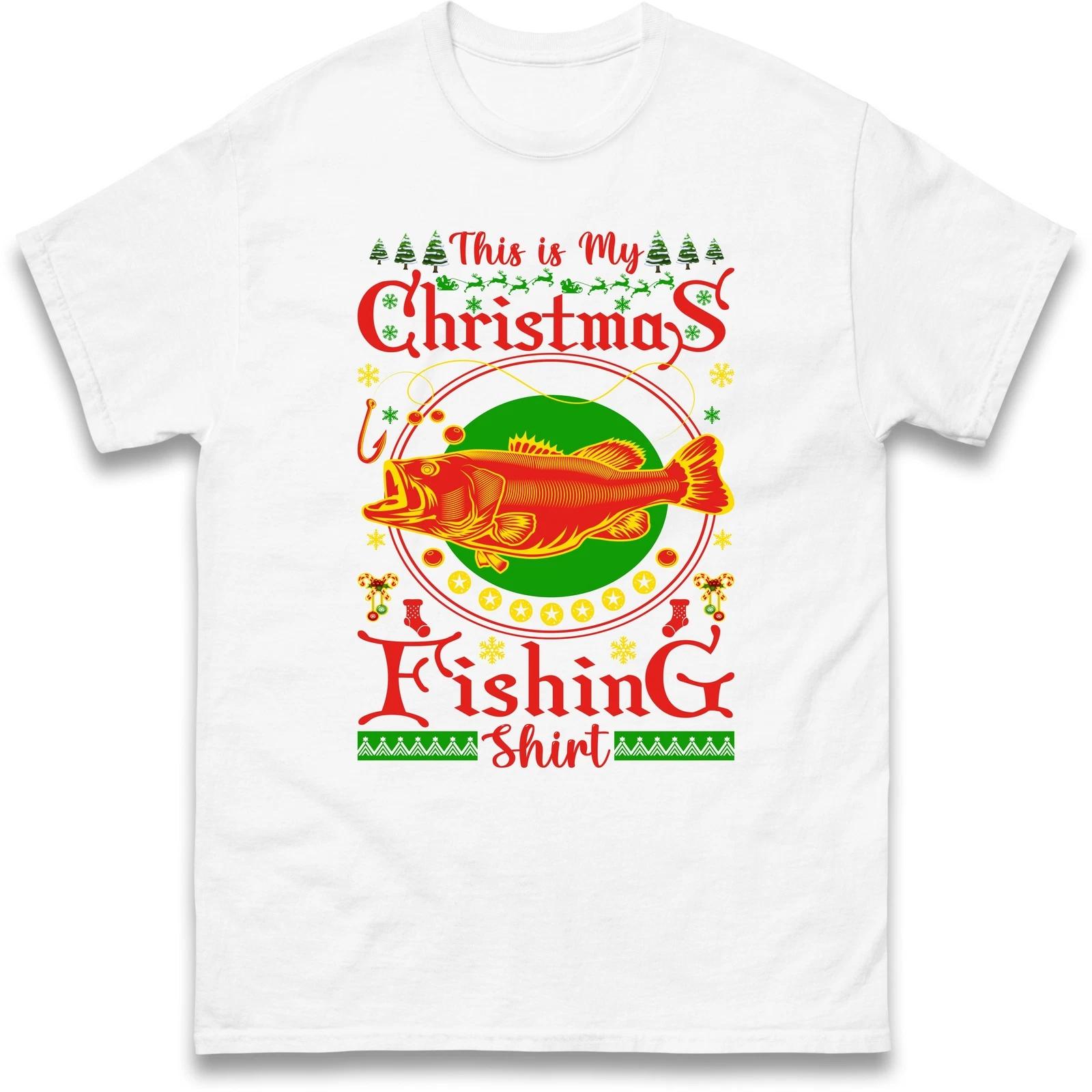 This is My Christmas Fishing T Shirt,Merry Christmas Tee,December Holiday Gift S