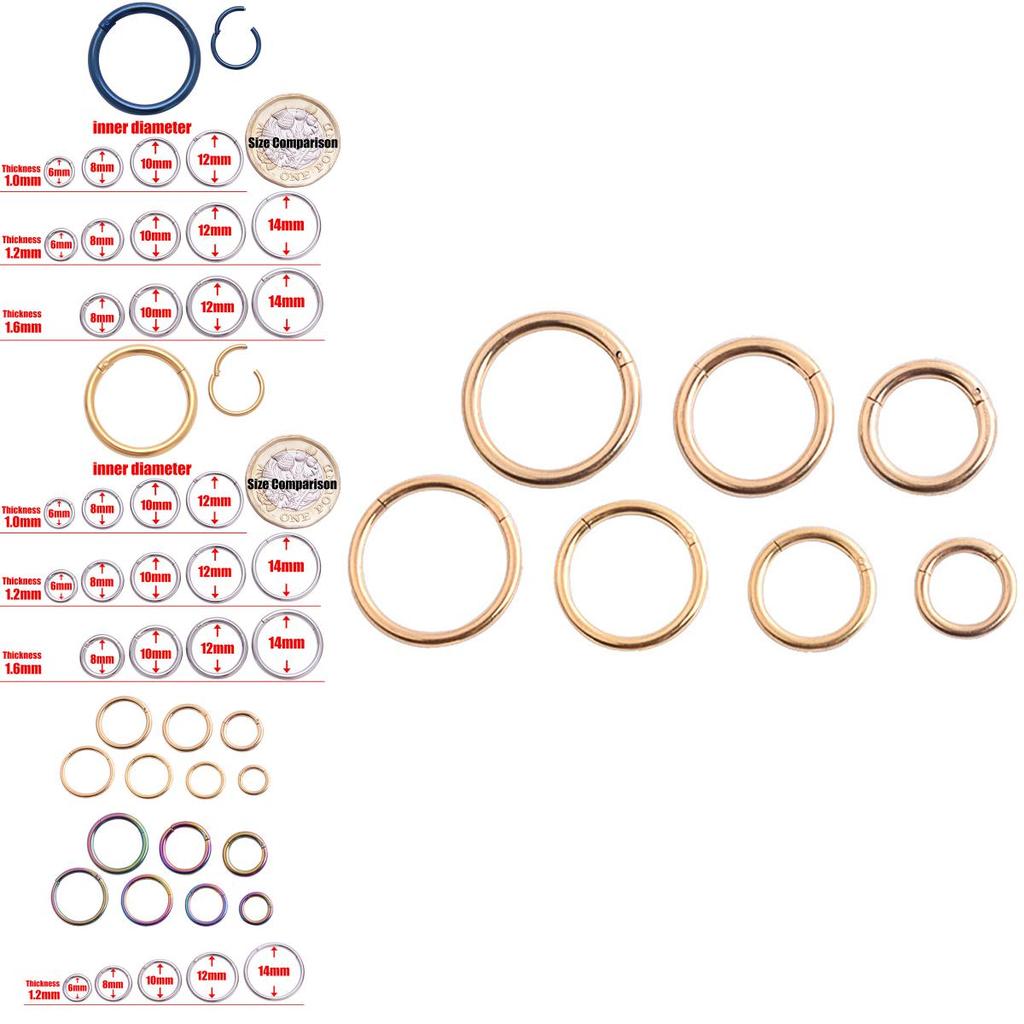 Stunning Steel Nose Ring Septum Clicker With Seamless Appearance And Anti-allergy