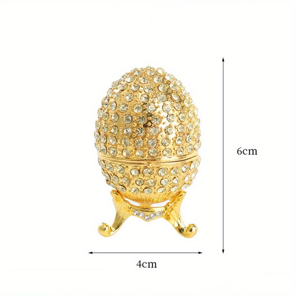 1pc Egg Box Jewelry Trinket Container Enameled Faberge Organizer Vintage Ornament Easter Gift Enamel Collection Holder