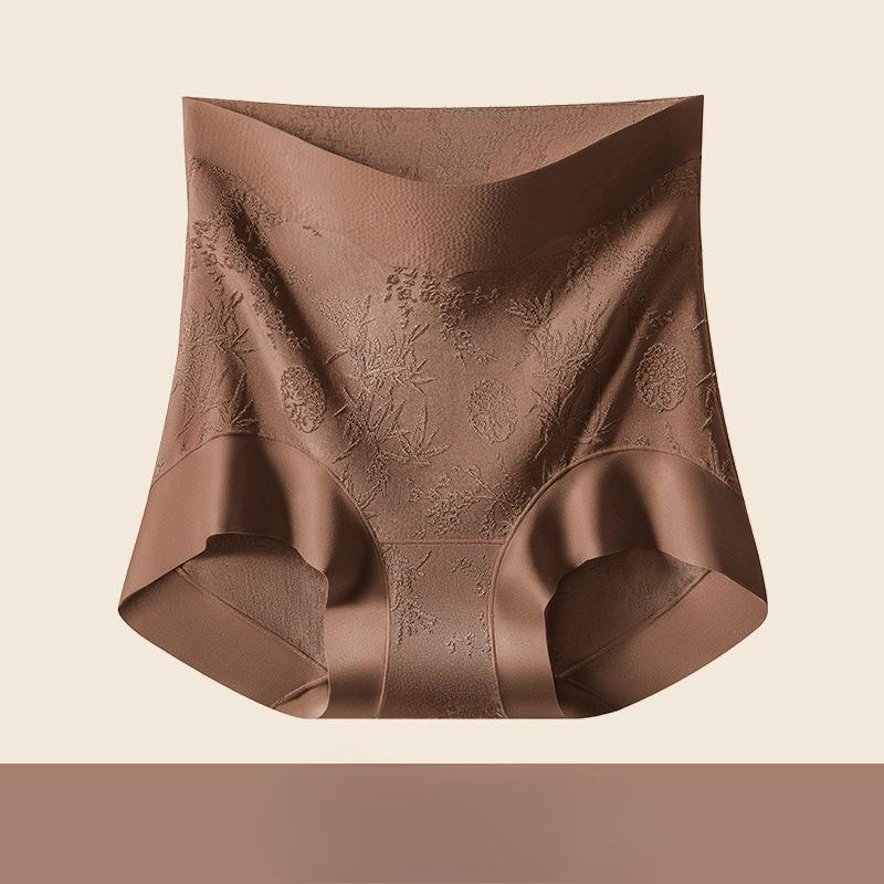 Women's Autumn and Winter Relief Antibacterial High Waist Belly Lift Hips No Scratch Breathable Naked Briefs