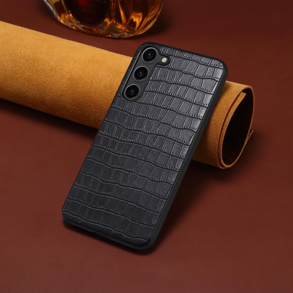 For Samsung Galaxy S23 Case Crocodile Texture PU+PC+TPU Well-protected Phone Cover