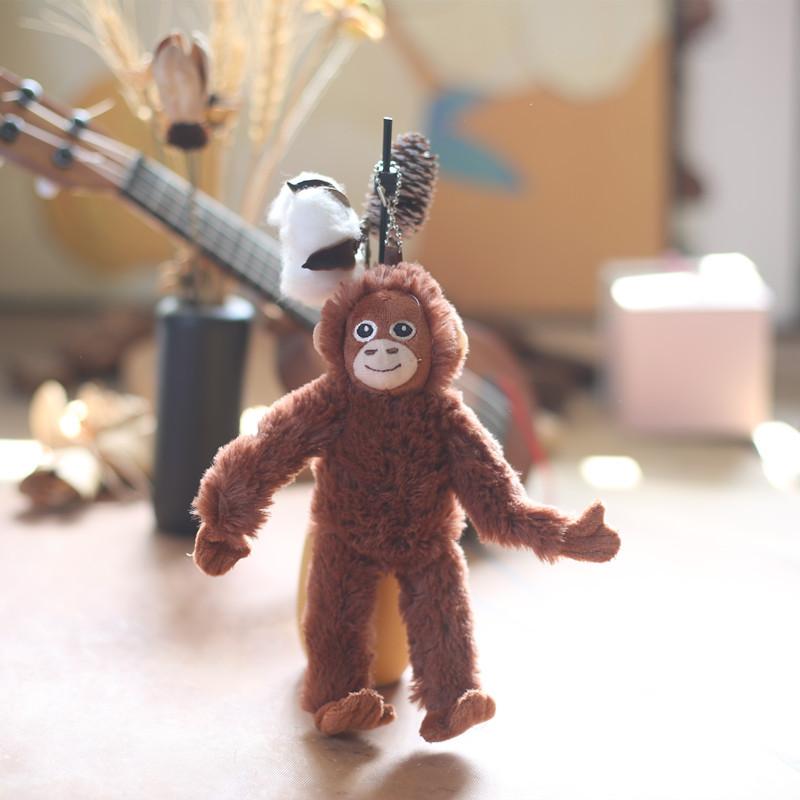 Plush Monkey Keychain With Soft Short Pile For Bag Decoration And Collection