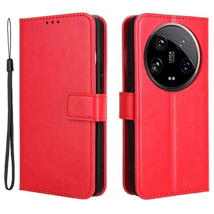 

For Xiaomi 14 Ultra Leather Cover Wallet Crazy Horse Texture Shockproof Phone Case