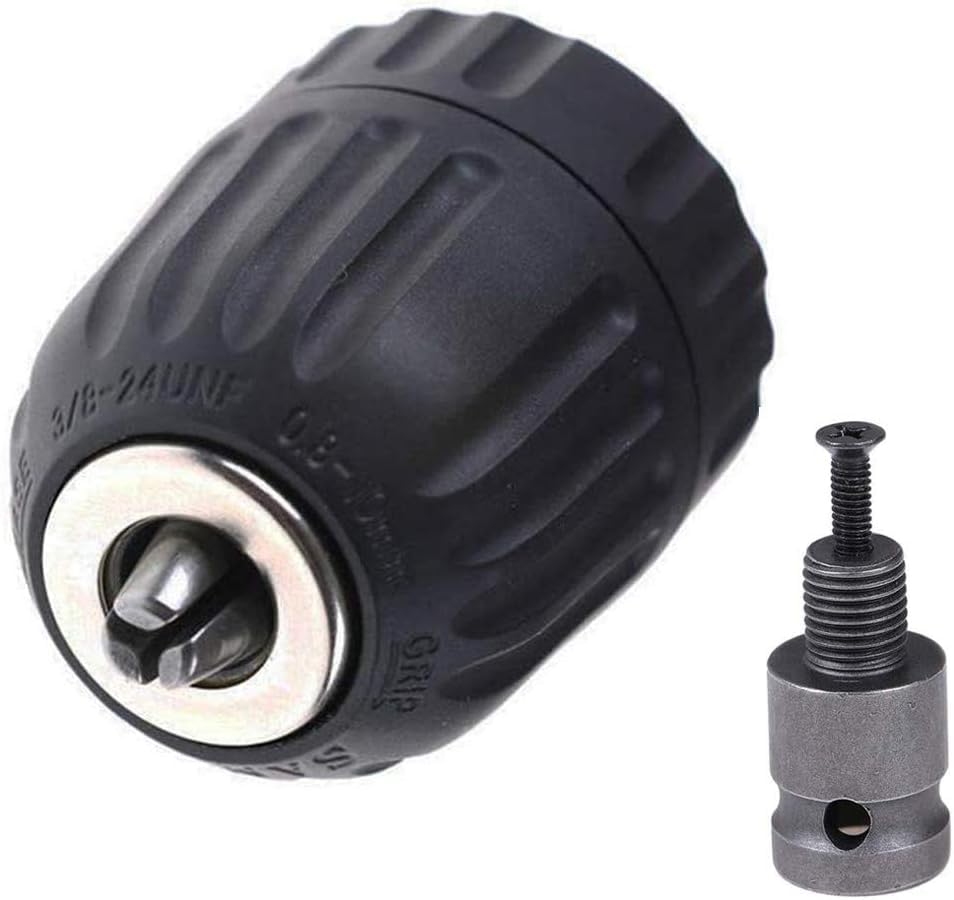 

Bestgle Drill Chuck mm Electric Screwdriver Adapter Drill Chuck with Chuck Adapter Impact Wrench Conversion Tool Black Metal 0.8-10 3/8-24UNF 1/2”