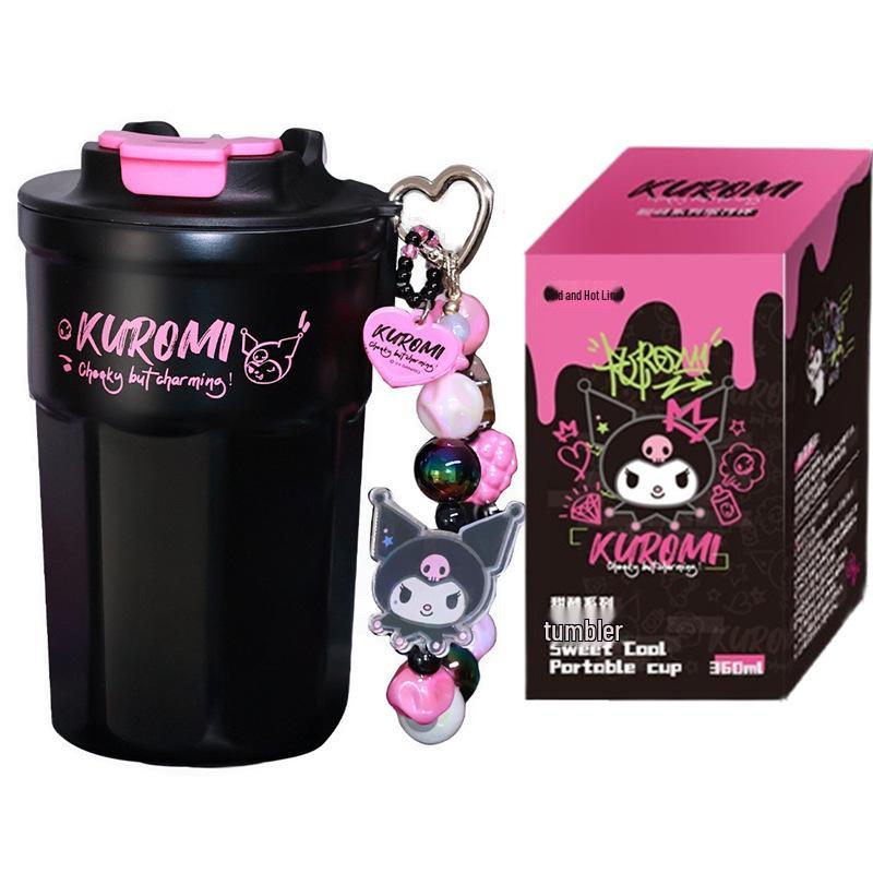 KUROMI Sweet & Cool Travel Mug - 360ml, Double-Walled 304 Stainless Steel, Cute & Fun Insulated Portable Cup 360ml