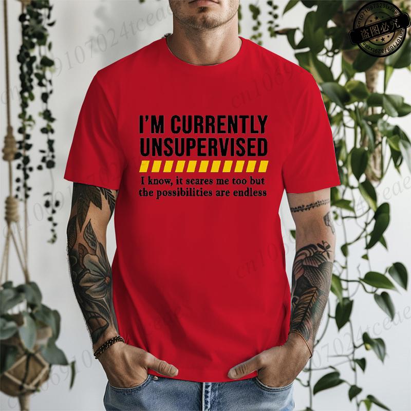 Funny T Shirt Funny Shirts for Men Funny Saying Mens TShirts Sarcastic Dad TShirtsCurrently Unsupervised Mens Tee Tops