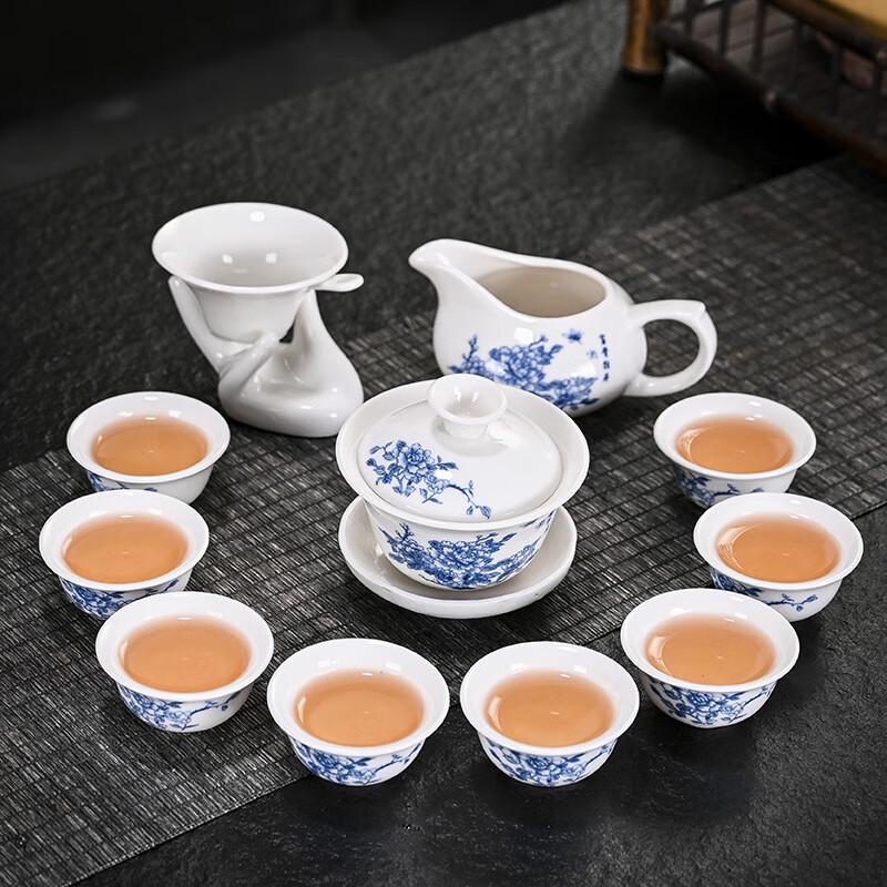 Blue and White Porcelain Kung Fu Tea Set