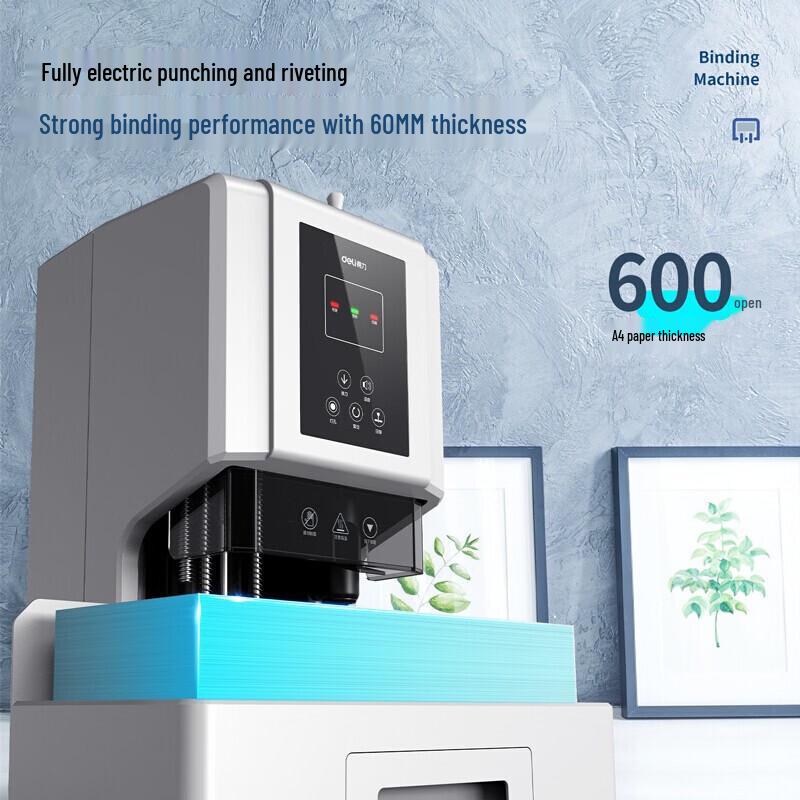 Deli 600-Page Automatic Electric Accounting Binding Machine CN Plug (adapter Included)
