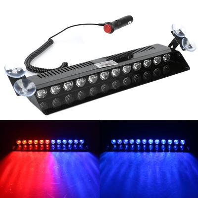 Lâmpada de advertência de para-brisa pisca-pisca de emergência 12 V 12 LED vermelho azul luzes de polícia vários modos de piscar luz estroboscópica de carro