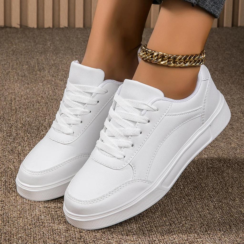 Fashion Women Casual Sneakers Leather Platform Sneakers for Women Classics Comfort Skateboarding Shoes Non-Slip
