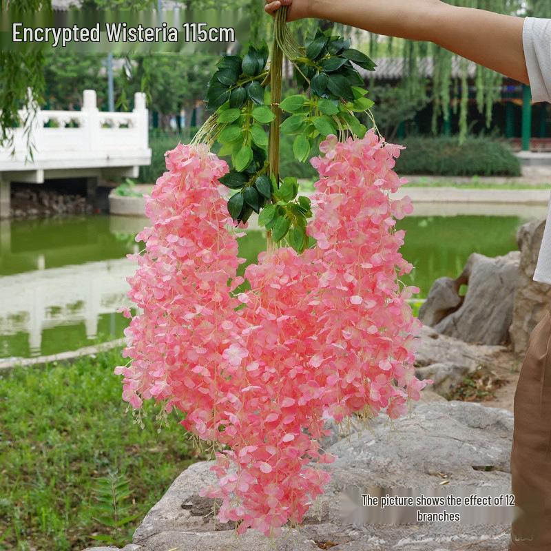 Artificial Wisteria Flower Garland: Violet Hanging Silk Vine for Weddings and Ceiling Decor