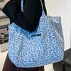Canvas tote bag leopard print autumn new large-capacity cloth large bag underarm lazy high-value shoulder bag women