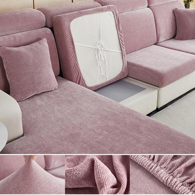 Velvet 1 /2 /3 /4 Chair Seat Couch Sofa Cushion Cover Living Sofa Slipcovers Heavyweight Soft Solid Sofa Decoration For Chaselong Armchair L Shape