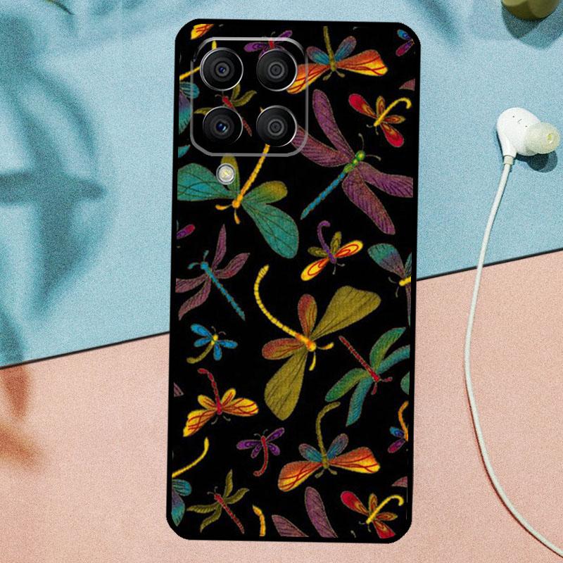 Floral Colorful Dragonfly For Samsung Galaxy M21 M31 M11 M13 M33 M53 M16 M06 M12 M14 M15 M35 M55 M34 M54 M32 M52 Case
