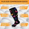Plus Size 2XL-7XL 20-30 mmHg Compression Socks for Women Men Wide Calf Extra Large Knee High Flight Sock for Circulation Support