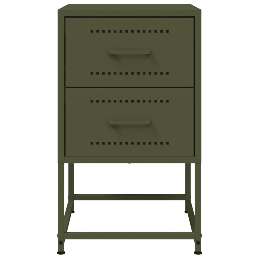 Nightstand Olive Green 36 X 39 X 60.5 Cm Steel