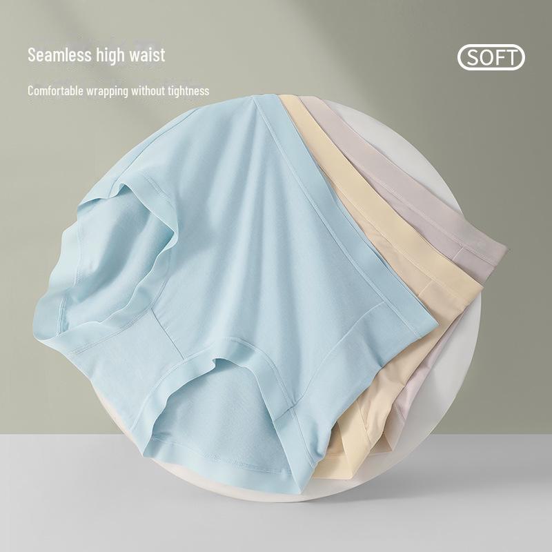 Women's High-Waist Nude Modal Cotton Antibacterial Seamless Briefs