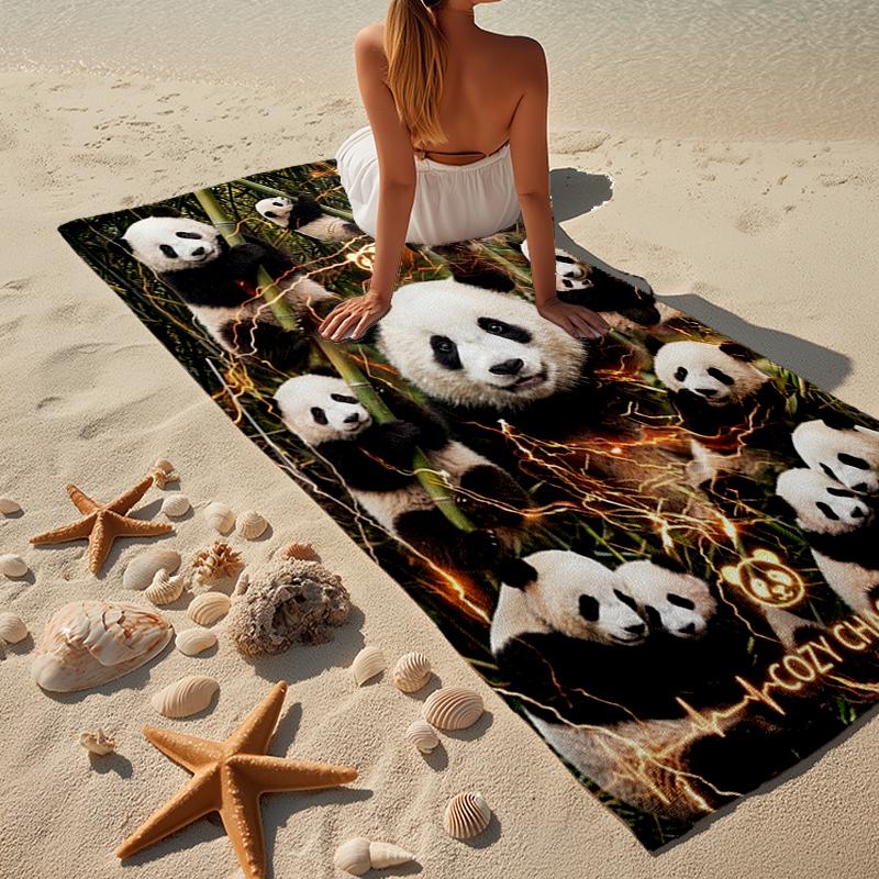 Colorful Panda Love Beach Towel, Super Soft Microfiber, Gift for Her/Him, Birthday, for Pool, Beach, Travel, Home Decor Fan gifts
