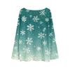 Ladies' Fashionable Casual Long Sleeved Christmas Printed Round Neck Knitted Yarn