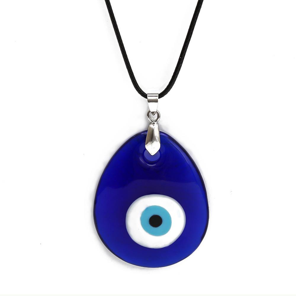 Vintage Turkish Evil Eye Pendant Choker Necklace Lucky Blue Evil Eyes Clavicle Chain Necklace Party Leather Rope Jewelry Gift