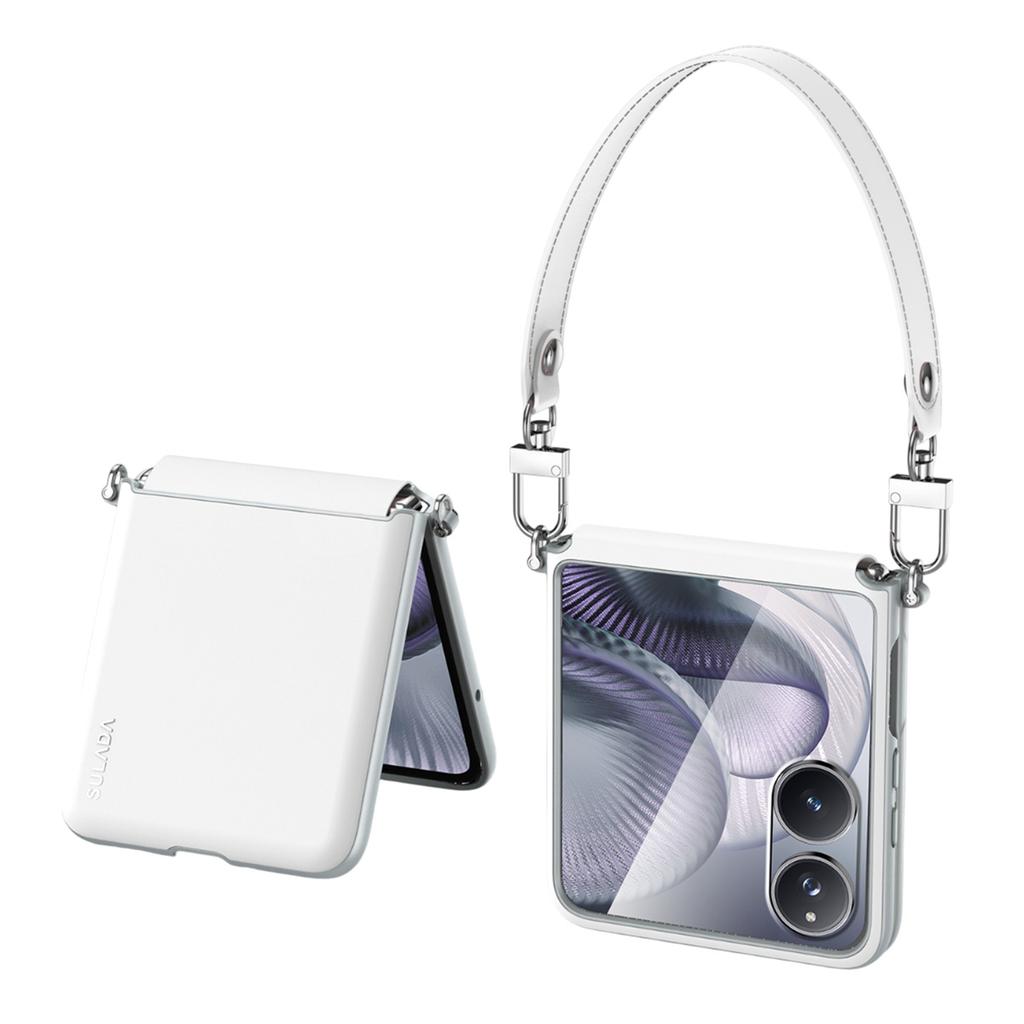 SULADA För Xiaomi Mix Flip 2 Fodral med Rem Läder Baksida Telefonskydd Gångjärnsskydd