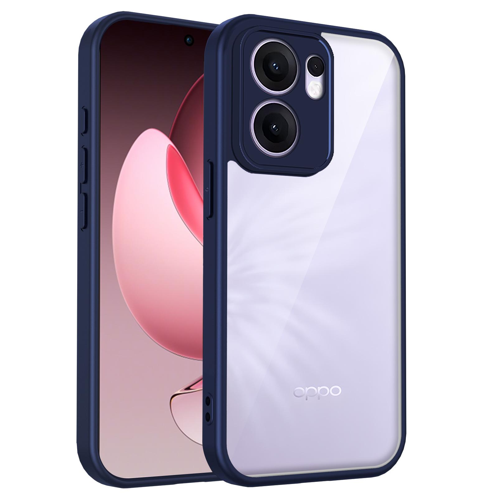 

Для Oppo Reno 13F CPH2699 Чохол Подушка Безпеки Ударостійкий Силіконовий Бампер Прозора Матова Задня Кришка Жорсткий Чохол для Телефона для Oppo Reno 13F 4G Pc + tpu&Oppo Reno13 FS 5G синій
